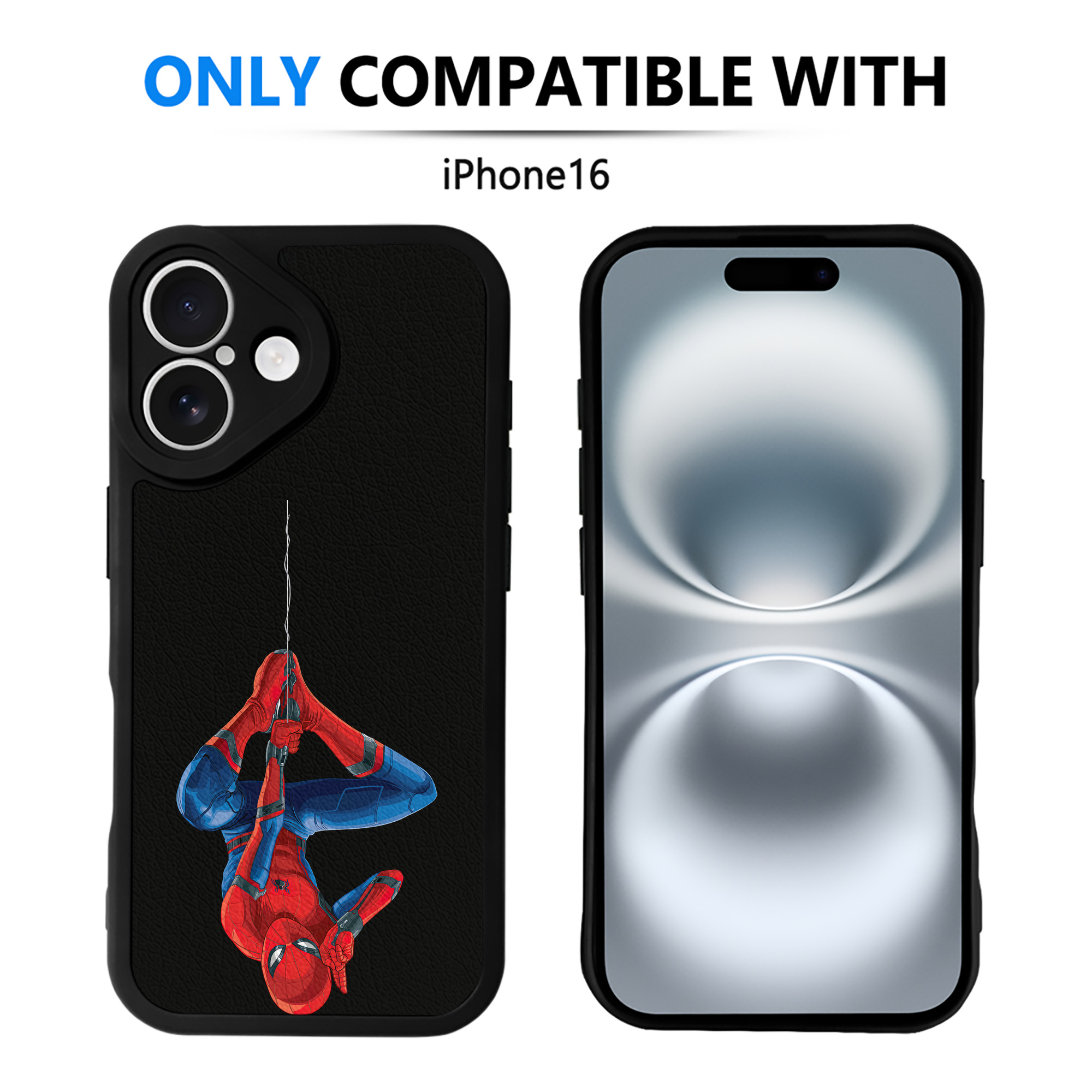 Spider Man スパイダーマン 【iPhone 16シリーズ対応】シリコンスマホケース（レザー調） 材質：シリコン